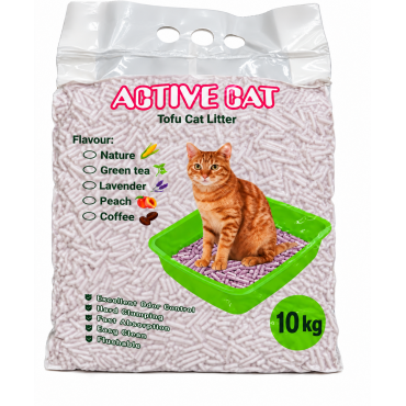 Active Cat lavanda absorbējošās tofu granulas kaķu tualetei no dabīgām sojas šķiedrām 10 kg