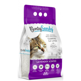 BENTYSANDY lavanda cementējošās smiltis kaķu tualetei 10 l..