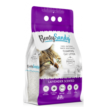 BENTYSANDY lavanda cementējošās smiltis kaķu tualetei 10 l