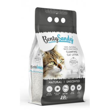 BENTYSANDY naturāls cementējošās smiltis kaķu tualetei 10 l