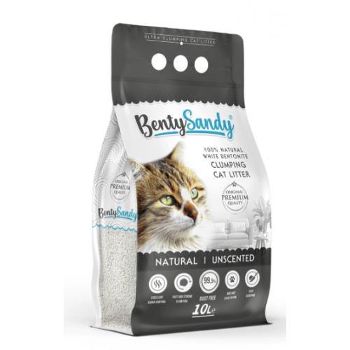 BENTYSANDY naturāls cementējošās smiltis kaķu tualetei 10 l