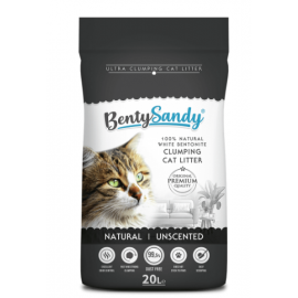 BENTYSANDY naturāls cementējošās smiltis kaķu tualetei 20 l..
