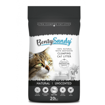 BENTYSANDY naturāls cementējošās smiltis kaķu tualetei 20 l