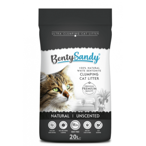 BENTYSANDY naturāls cementējošās smiltis kaķu tualetei 20 l