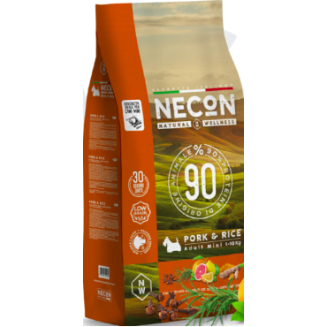 Necon dog adult mini pork & rice -  cūkgaļa un rīsi sausa barība pieaugušiem mazo šķirņu suņiem 10 kg