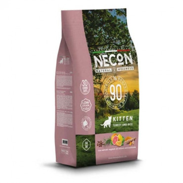 NECON Natural Wellness Kitten Turkey and Rice - sausā barība ar tītara gaļu un rīsiem kaķēniem 10 kg