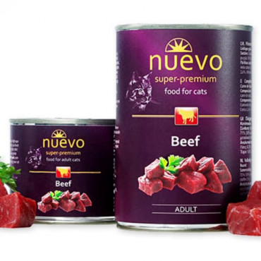 Konservi kaķiem nuevo Adult Beef ar liellopa gaļu 200 g