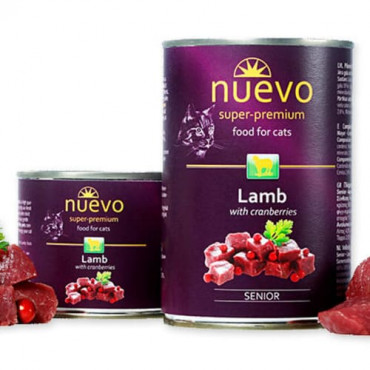 Konservi senioru kaķiem nuevo Senior Lamb & Cranberries ar jēru un dzērvenēm 200 g