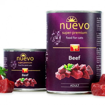 Konservi kaķiem nuevo Adult Beef ar liellopa gaļu 400 g