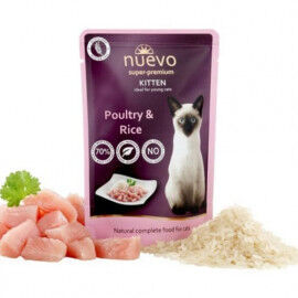 Konservi kaķēniem nuevo Kitten Poultry with Rice ar mājputniem un rīsiem 85 g Konservi kaķēniem nuevo Kitten Poultry with Rice ar mājputniem un rīsiem 85 g