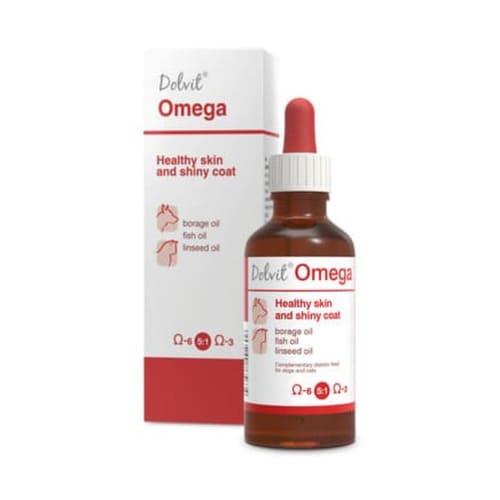 Minerālu papildbarība suņiem un kaķiem Dolfos Dolvit Omega veselīga āda un spīdīgs mētelis 50 ml