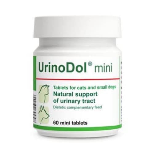 Minerālu papildbarība kaķiem un mazo šķirnu suņiem Dolfos UrinoDol urīnceļu aizsardzība 60 tab