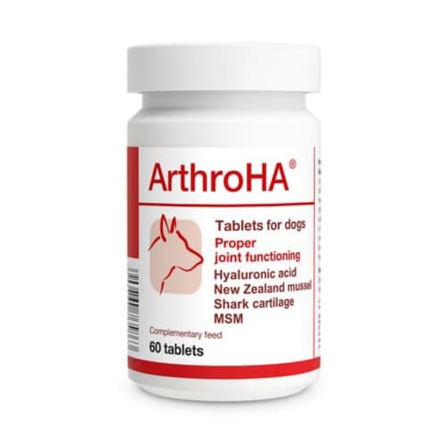 Minerālu papildbarība suņiem Dolfos ArthroHA koriģē locītavu darbību 60 tab