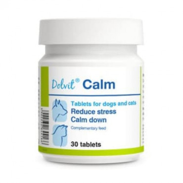 Minerālu papildbarība suņiem un kaķiem Dolfos Dolvit Calm nomierina un ierobežo stresu 30 tab