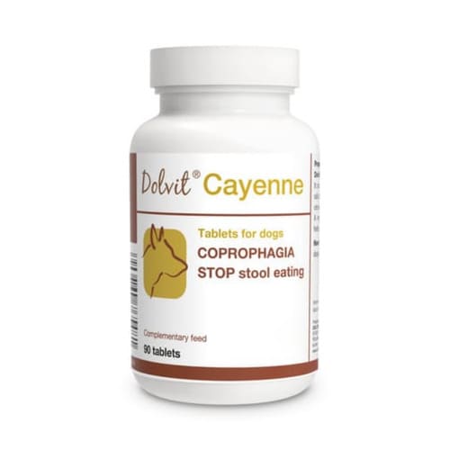 Papildbarība suņiem Dolvit Cayenne tabletes pret fekāliju ēšanu 90 tab