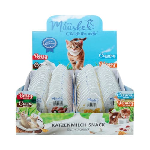 Kaķu pieniņš Snack Muuske ar dzērvenēm,medu,kokosa garšu un krēma garšu 52gb/ 20 ml