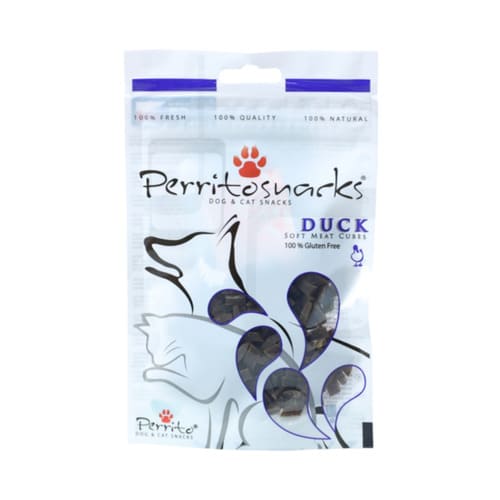 Gārdumi kaķiem un suņiem PERRITOSNACKS duck soft  meat cubes, pīles gaļas mīkstie kubiciņi 50g Gārdumi kaķiem un suņiem PERRITOSNACKS duck soft  meat cubes, pīles gaļas mīkstie kubiciņi 50g