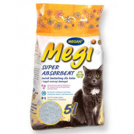 Cementejošās smiltis kaķu tualetēm Megi Super Absorbent 5 l..