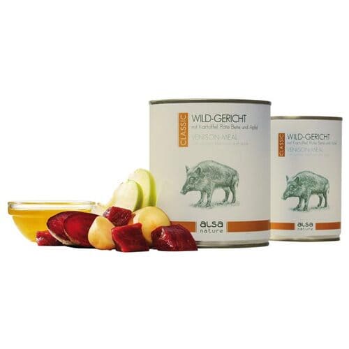 Alsa Nature Wild game dish with potato,beetroot and apple - konservi suņiem savvaļas medījums ar kartupeļiem, bietēm, āboliem 800 g
