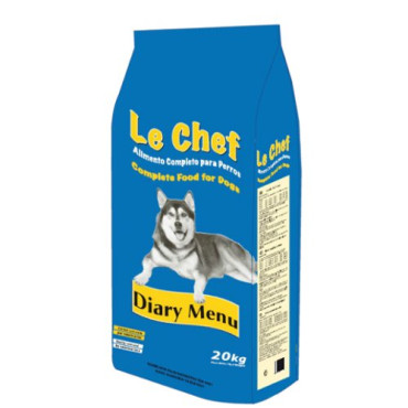 Sausā barība pieaugušiem suņiem LE CHEF Diary Menu Izvēlne gaļa un gaļas produkti, graudaugi 20 kg