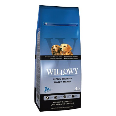 Sausā barība pieaugušiem suņiem Willowy Daily Menu ar vistu un graudaugiem 4 kg