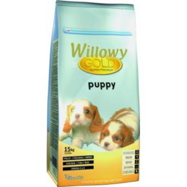 Sausā barība kucēniem Willowy GOLD PREMIUM Puppy vistas gaļa, tuncis,rīsi, darzeņi 15 kg