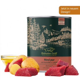 Hubertus Gold Beef pure with potato and linseed oils - konservi suņiem ar liellopa gaļu un kartupeļiem 800 g