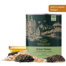 Hubertus Gold Rumen with oat flakes and linseed oils - konservi suņiem no liellopa subproduktiem un auzu pārslām 800 g