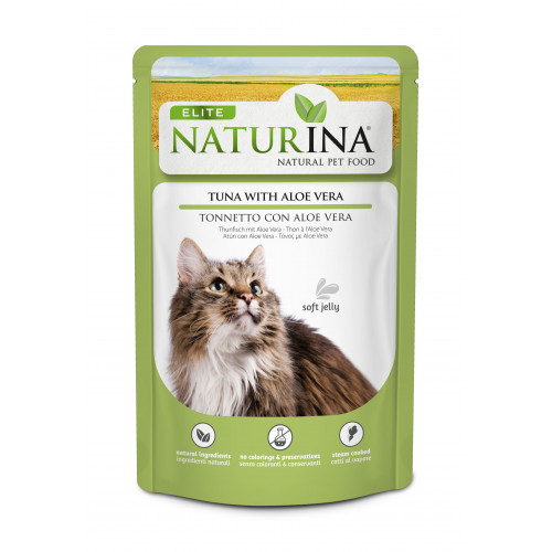 NATURINA ELITE - konservi kaķiem tuncis ar alveju želejā 70 g. NATURINA ELITE - konservi kaķiem tuncis ar alveju želejā 70 g.