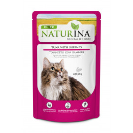 NATURINA ELITE - konservi kaķiem tuncis ar garnelēm želejā 70 g. NATURINA ELITE - konservi kaķiem tuncis ar garnelēm želejā 70 g.