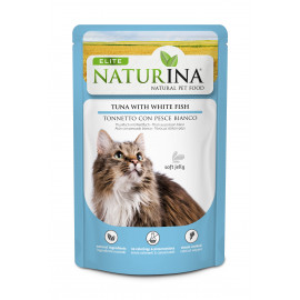 NATURINA ELITE - konservi kaķiem tuncis ar baltām zivīm želejā 70 g. NATURINA ELITE - konservi kaķiem tuncis ar baltām zivīm želejā 70 g.