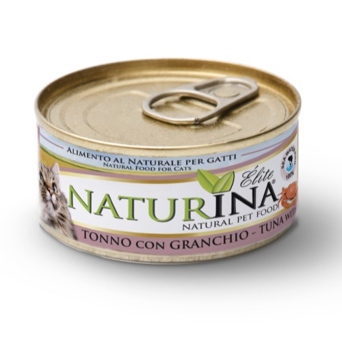 NATURINA ELITE - konservi kaķiem tuncis ar krabi 70 g.