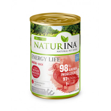  Elite Naturina dog Adult Energy Life Duck - konservi suņiem ar pīli 400g.