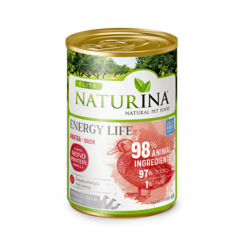 Elite Wet Adult Mono Energy Life duck - konservi suņiem ar pīli 400 g.