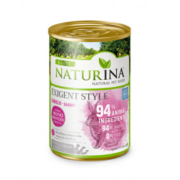  Elite Naturina dog Adult Exigent Style rabbit - konservi suņiem ar truša gaļu 400 g.