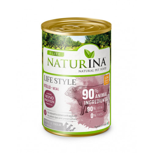 Elite Naturina dog Adult Life Style veal - konservi suņiem ar teļa gaļu 400g