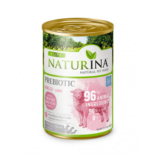 Elite Wet Adult Mono Prebiotic lamb - konservi jūtīgiem suņiem ar jēra gaļu 400g.