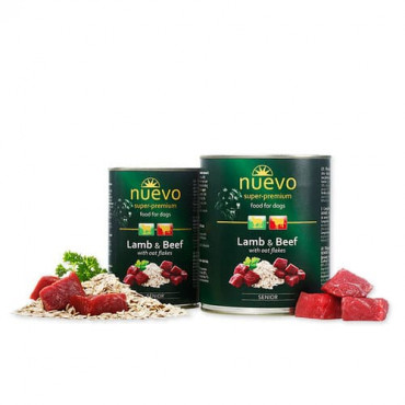 Konservi suņiem Nuevo Super Premium Lamb & Beef Senior ar jēru un liellopu senjoriem 400 g