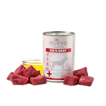 Konservi suņiem Nuevo Sensitive 100% Beef no svaigas liellopa gaļas 400 g