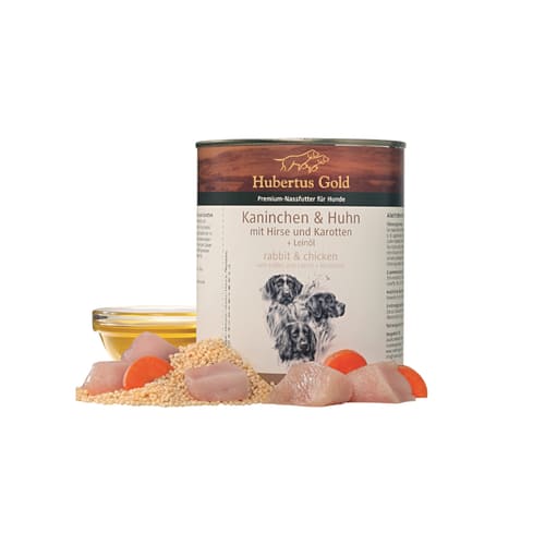 Konservi suņiem Hubertus Gold Rabbit & Chicken ar trušiem un vistu 800 g