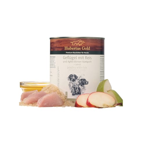 Konservi suņiem Hubertus Gold Poultry & Rice ar mājputniem un rīsiem 800 g Konservi suņiem Hubertus Gold Poultry & Rice ar mājputniem un rīsiem 800 g
